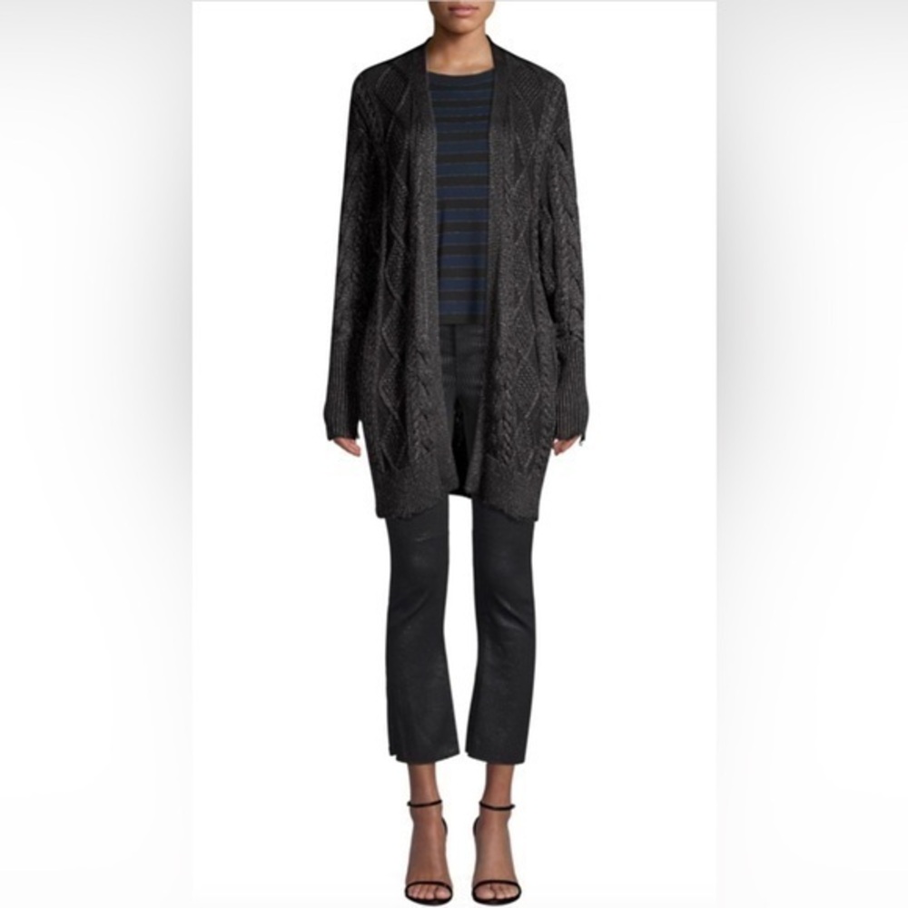 RtA Serge Metallic Cable Knit Cardigan – Size M